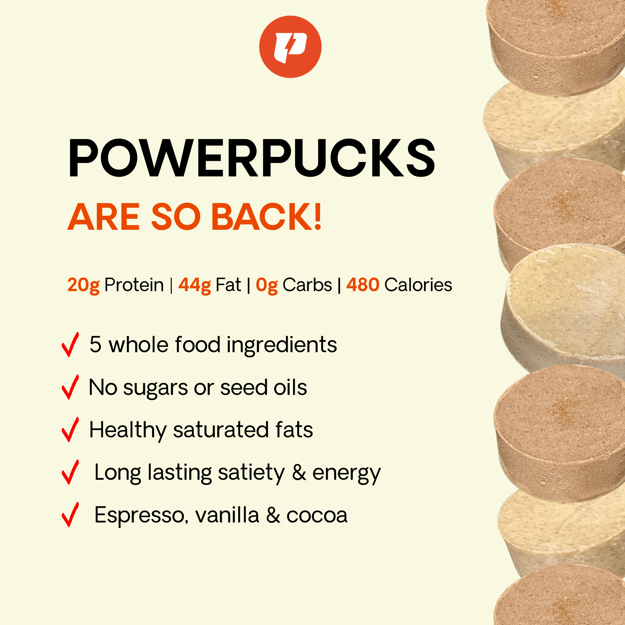 PowerPuck - Low Carb, No Sugar, No Seed Oils – PowerFit Foods